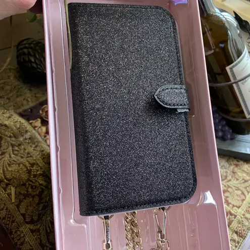 Kate Spade  Glitter iPhone 12 mini removable magnetic case/card snap Crosby thumbnail 1