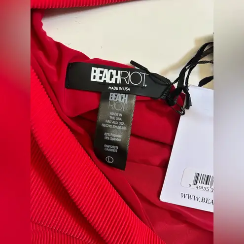 Beach Riot CELINE ONE PIECE cut out swimwear red sz large nwt