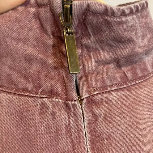 Jane and Delancey Lyocell Dusty Rose Double Chest Pockets Full Zip Bomber Jacket