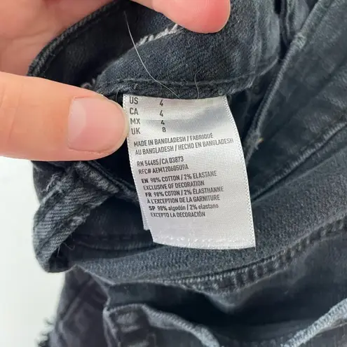 American Eagle American‎ Eagle Woman's Sz 4 Black Frayed Hem Cut Off Hi-Rise Festival Shorts