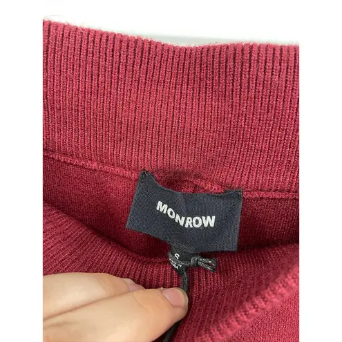 Monrow Supersoft Sweater Knit Cuffed Joggers in Rhubarb Red Size S NWT