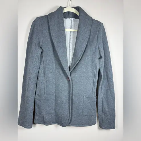 James Perse Shawl Collar Knit Cotton Gray Blazer, Size 4 XL