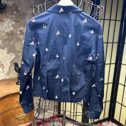 Island Republic Nautical Themed Zip Front Jacket: Size 8 Blue