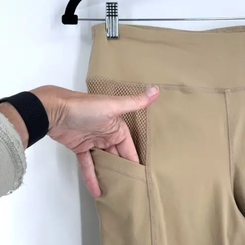 HR FARM Equestrian Silicone Gel Grip Horseback Riding Leggings Medium Tan