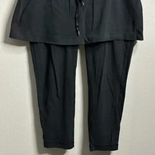Athleta ‎ Size Small 2 in 1 Capri Leggings Skirt Black Athletic Womens Stretch