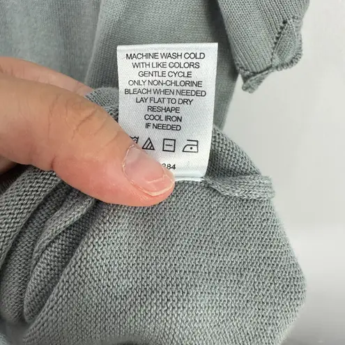 Laurie Felt Top L Gray Knit Scallop Sleeve Soft Minimalist Chic Quiet Luxury Size L