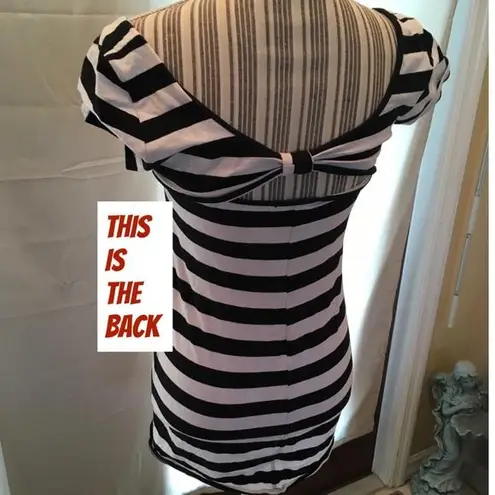 American Dream  Black & White Top with Bow Tie Back - Image 2