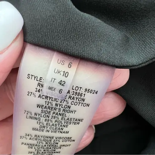 Elie Tahari TAHARI Navy & Black Textured Panel Kim Pencil Skirt Sz 6