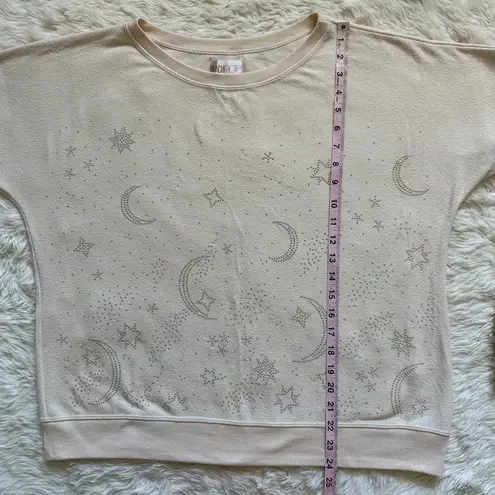 Beach Riot Sweater Moon and Stars Studded Embellished Long Sleeve Cream L