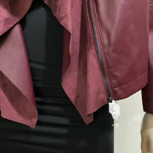 G by Giuliana Rancic Wine Fly Away Lapel Jacket L Size L