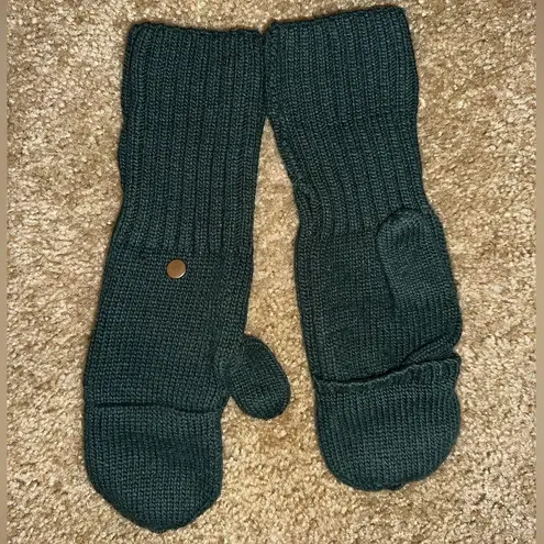 A New Day  Women's One Size Knit Flip-Top Mittens - Green