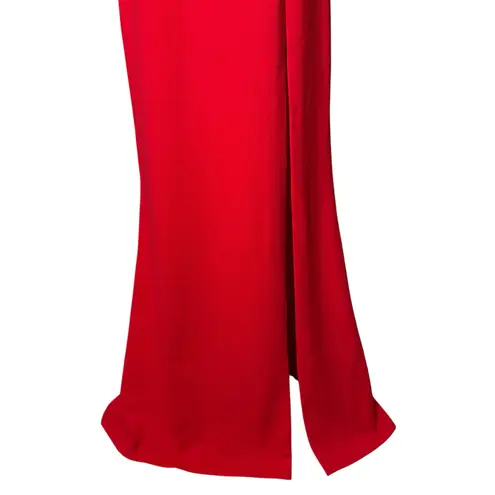 BHLDN Anthropologie Blake Square Neck Stretch Crepe Maxi Dress Red NEW sz Small