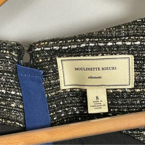 Moulinette Soeurs Anthropologie Dress Brown Black Sleeveless Fit Flare Woven 8