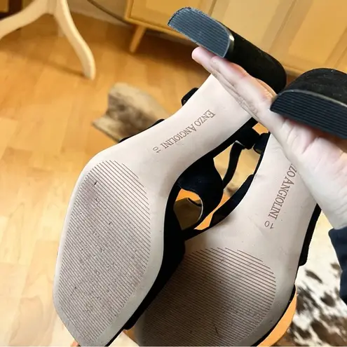 Enzo Angiolini Black Leather Trudy Heels Women’s Size 10