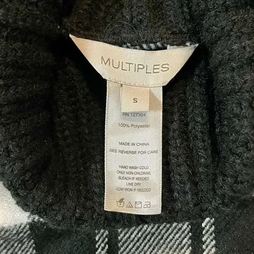 Multiples  Buffalo Plaid Turtleneck Fringe Poncho Small - Image 8