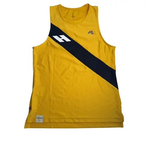Tracksmith Womens Singlet Strata Yellow Navy Size Large