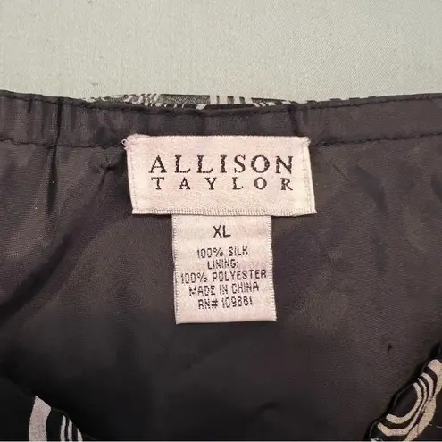 Allison Taylor Vintage Asymmetric Skirt Black Gray Circles XL
