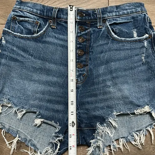 Abercrombie & Fitch ‎ High Rise Mom Curve Love Button Fly Stretch Blue Jeans 29