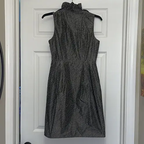 Marc New York Andrew Marc Metallic Leopard Print Ruffle Cocktail Dress