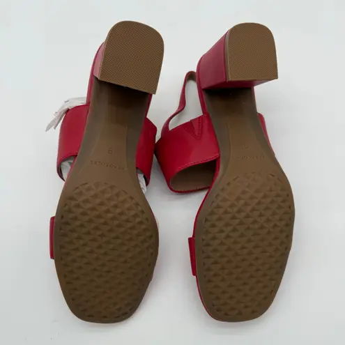Aerosoles Emmex Block Heel Comfort Dress Red Faux Leather Sandals Elegant NWB 9