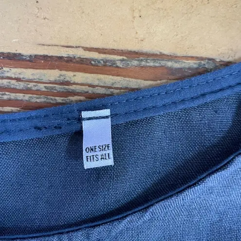 BECASA 100% Linen Slate Blue Lagenlook Box Dress