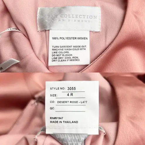 Dessy Collection Sleeveless Blouson Bodice Trumpet Gown in Desert Rose size 4 Pink