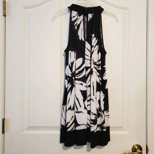 Geri C. Floral Tunic Top Short Dress Black Size M