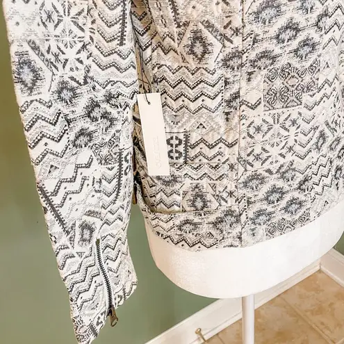 Capulet NEW with tags Metallic Tribal Print Moto Jacket Medium, MSRP $249