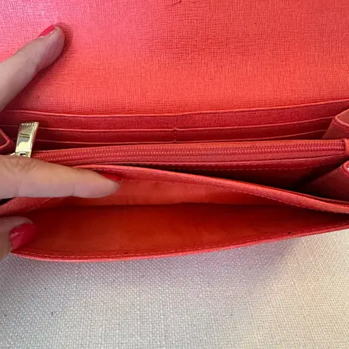 Furla Babylon XL Continental Wallet Pink Salmon Saffiano Leather