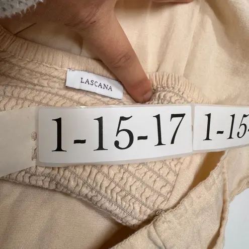 LASCANA Dress Womens Size 8 US 12 UK Beige Linen Blend Button Front Midi Tan