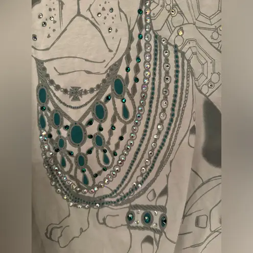 Key Closet Frenchie Light Grey Women’s Swarovski Studded Tank Top Size XS Gray