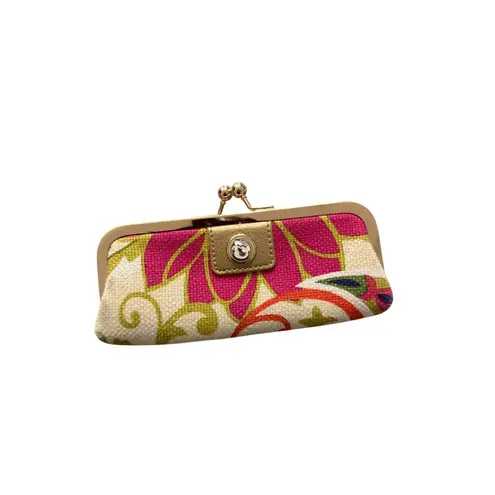 Spartina Floral Silver Kisslock Coin Purse Wallet