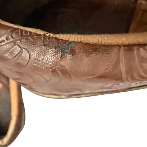 BOC Born Embossed Faux Leather Clog Shoes Women Size 9.5 Brown Slip On Comfort