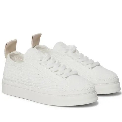 Chloé Chloe Lauren Crochet Sneakers in White