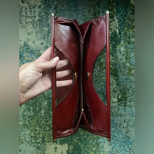 Etienne Aigner Vintage 70/80s oxblood burgundy leather handle briefcase purse