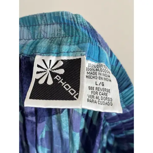 Vintage Y2K Phool Tiered Maxi Skirt Large Blue Peasant Hippie Boho 90s 2000s