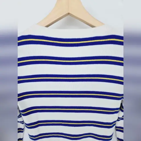 Ralph Lauren Lauren  Coastal Knit Blue Striped Sweater Size Medium