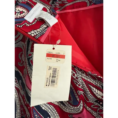 Charter Club Pink floral Red Paisley Print Knee Length Career Pencil Skirt 12 boho cottage