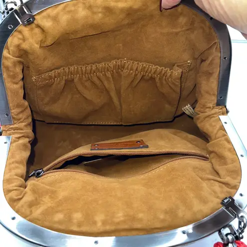 Patricia Nash Willow Crochet Kisslock Top Handle Chain Bag