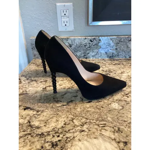 Lodi newgel sculpted heel black suede pumps size 37