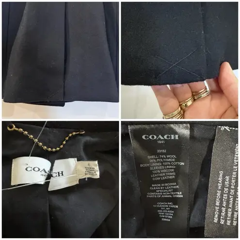 Coach wool Military Patch Naval Pea Coat NWOT