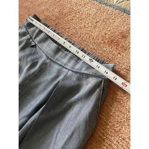 Hunter & Brooks Wide Leg Pants Tencel Blue High Rise Palazzo Trouser Size M Size M