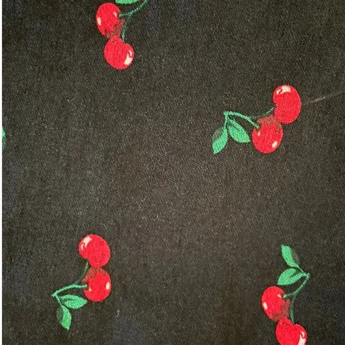 7th Avenue Design Studios Cherry Print Straight Skirt XS Black