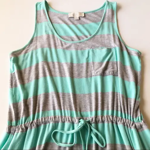 Olive & Oak Striped Drawstring Waist Dress