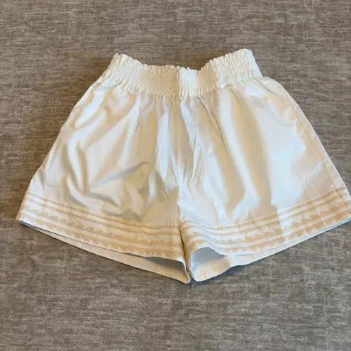 Tuckernuck Embroidered Alex Shorts Ivory Women's Small NWT Pockets Boho Dressy