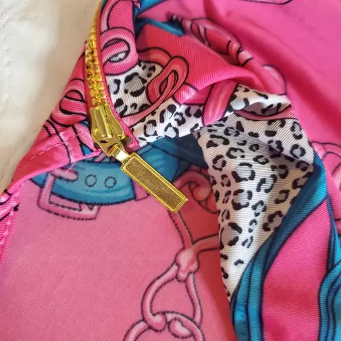 Love Couture Jeans pink mix cheetah chain prints Large top