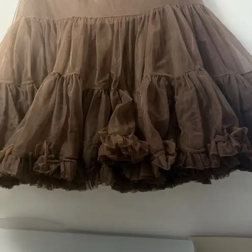Vintage Petticoat Retro Brown Medium Crinoline Slip Underskirt Dance Coquette