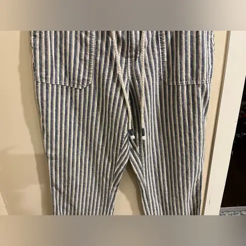 Natural Reflections Size Medium Linen Blend Striped Pants