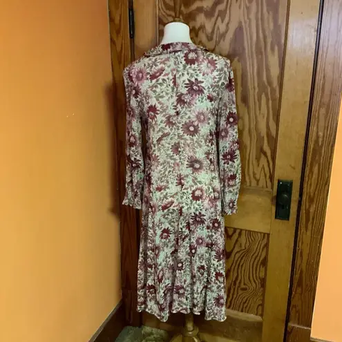 Vtg 60s floral boheme knee length dress Size M