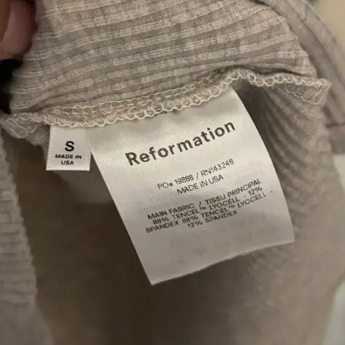 Reformation  Beige Ribbed Knit Mini Dress Size Small